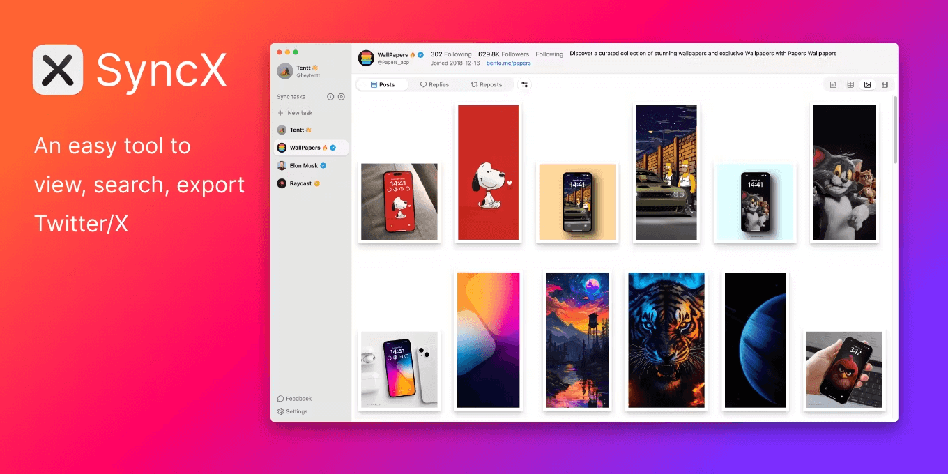 SyncX - 轻松管理和导出推文的桌面应用